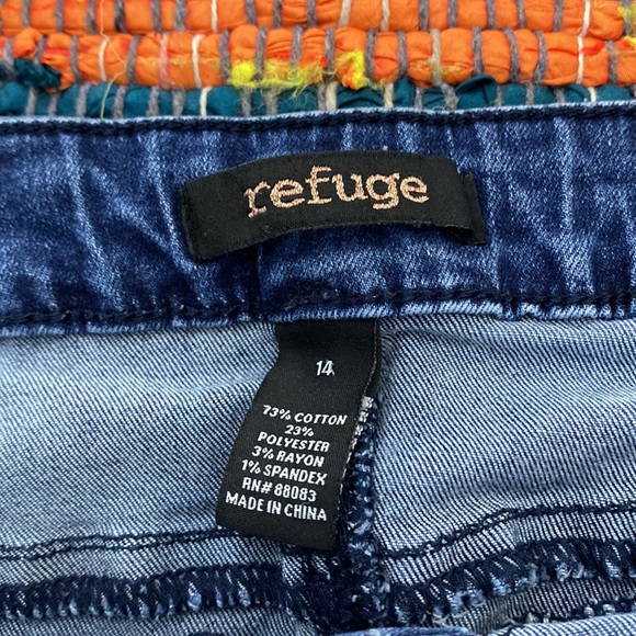 Refuge High Waisted Distressed Skinny Blue Jeans Size 14 - Picture 3 of 3